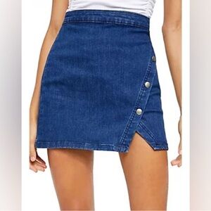 🦋We The Free (Free People) Denim Notched Mini Wrap Skirt🦋